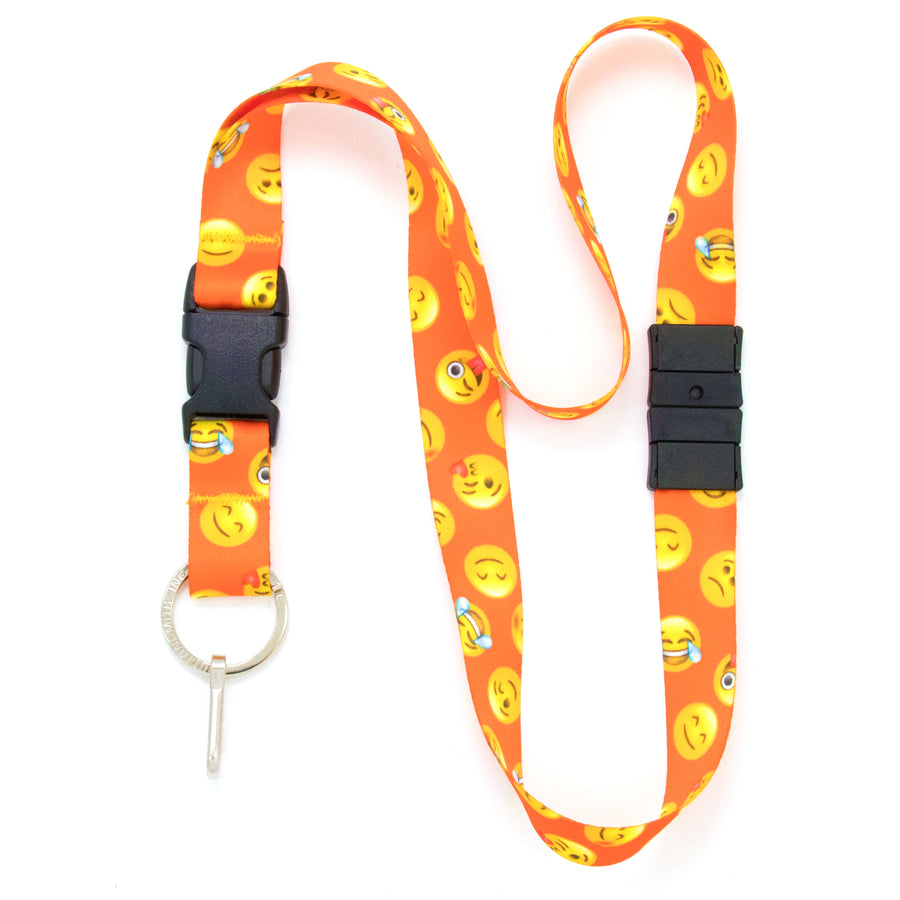 Buttonsmith Emoji Orange Breakaway Lanyard - Made in USA - Buttonsmith Inc.