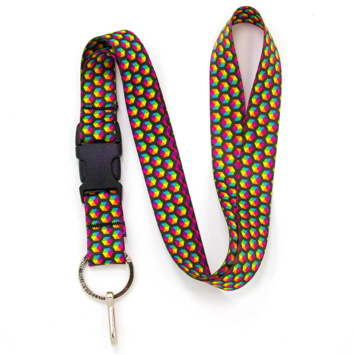 Buttonsmith Rainbow Hexes Lanyard - Made in USA - Buttonsmith Inc.