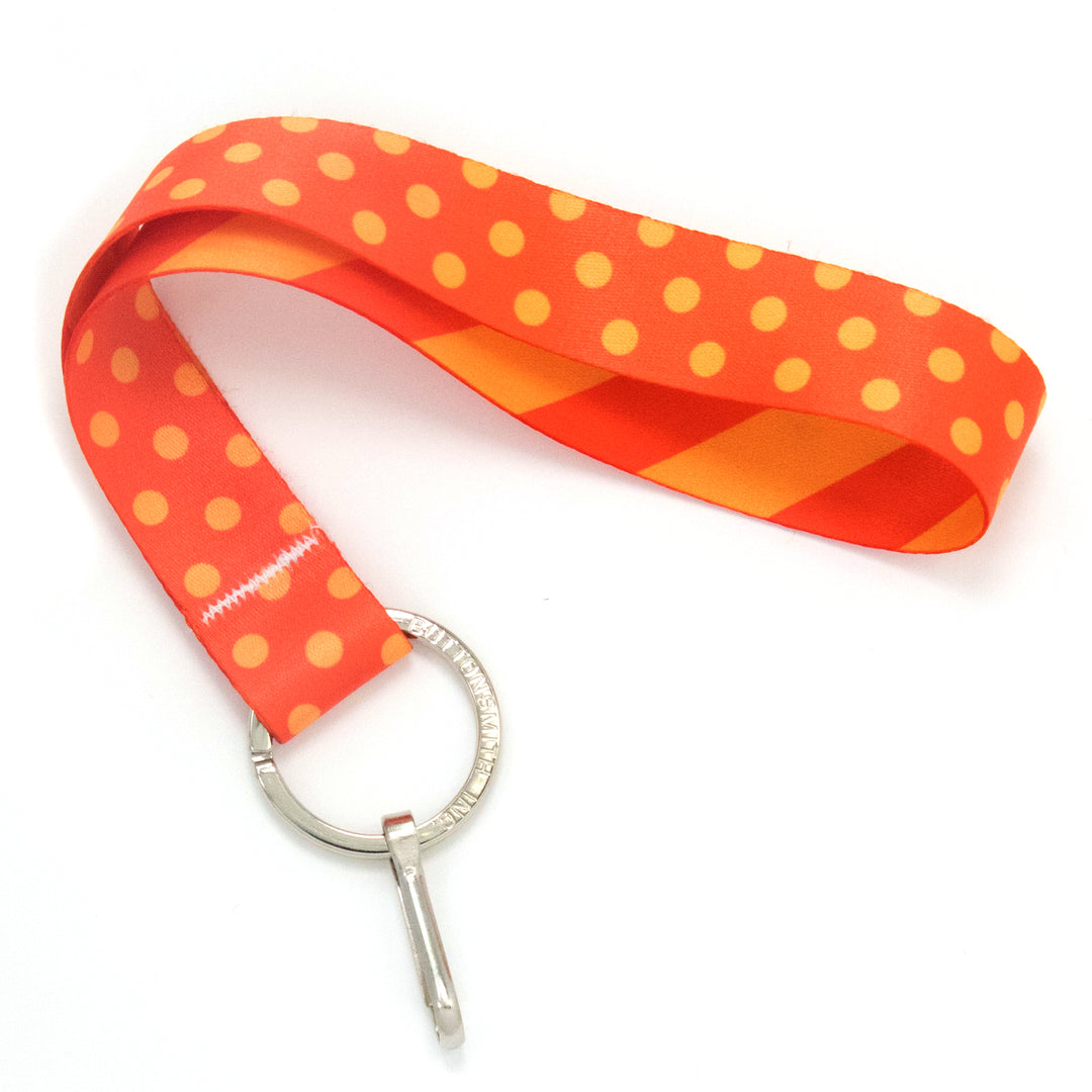 Buttonsmith Orange Dots Wristlet Lanyard Made in USA - Buttonsmith Inc.