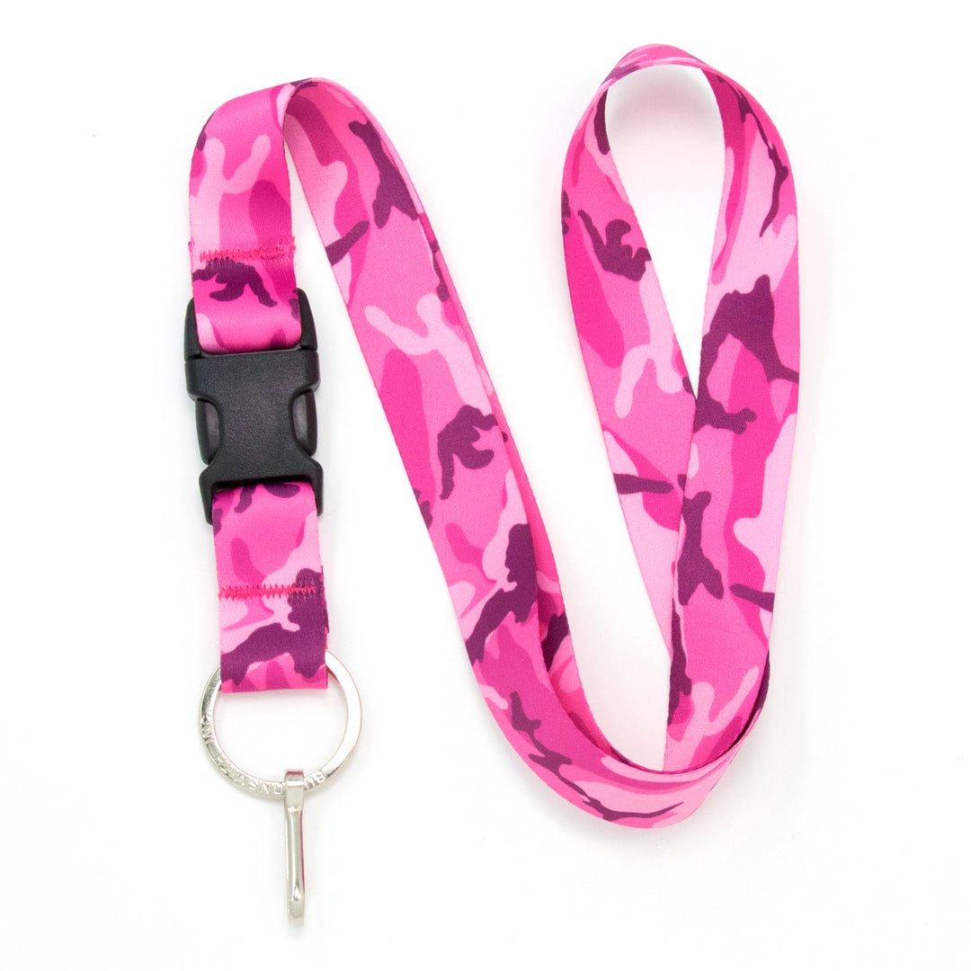 Buttonsmith Pink Camo Lanyard - Made in USA - Buttonsmith Inc.