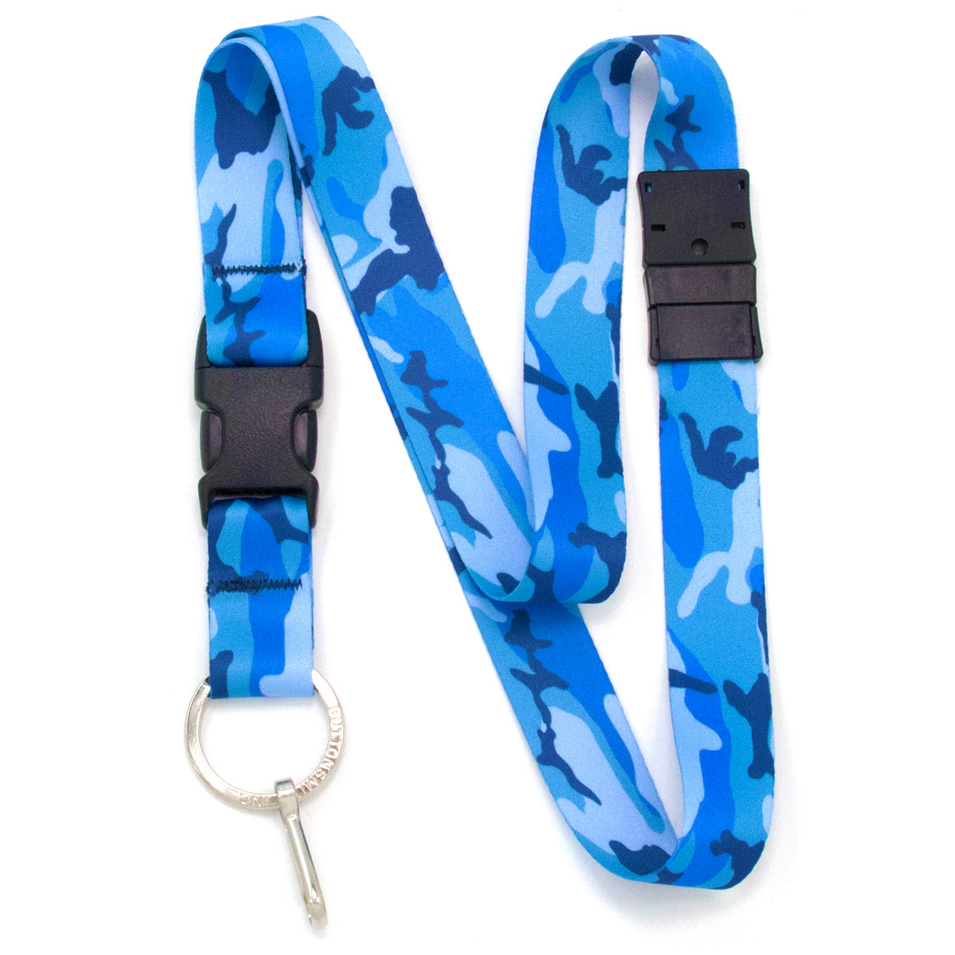 Buttonsmith Blue Camo Breakaway Lanyard - Made in USA - Buttonsmith Inc.