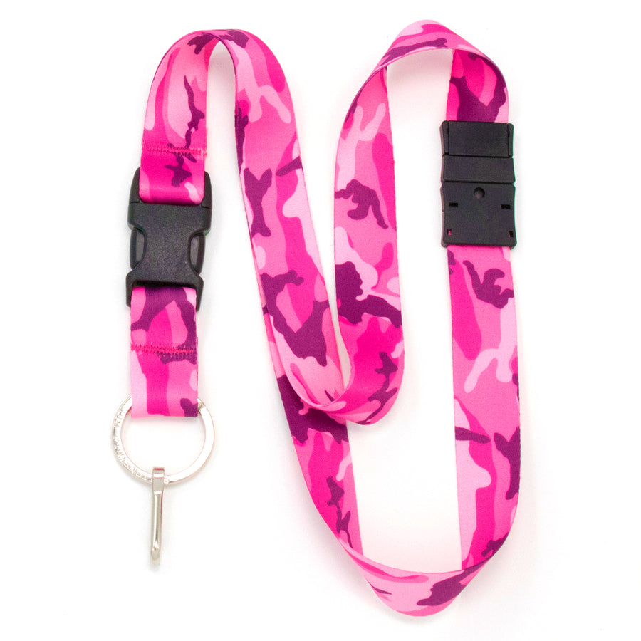 Buttonsmith Pink Camo Breakaway Lanyard - Made in USA - Buttonsmith Inc.