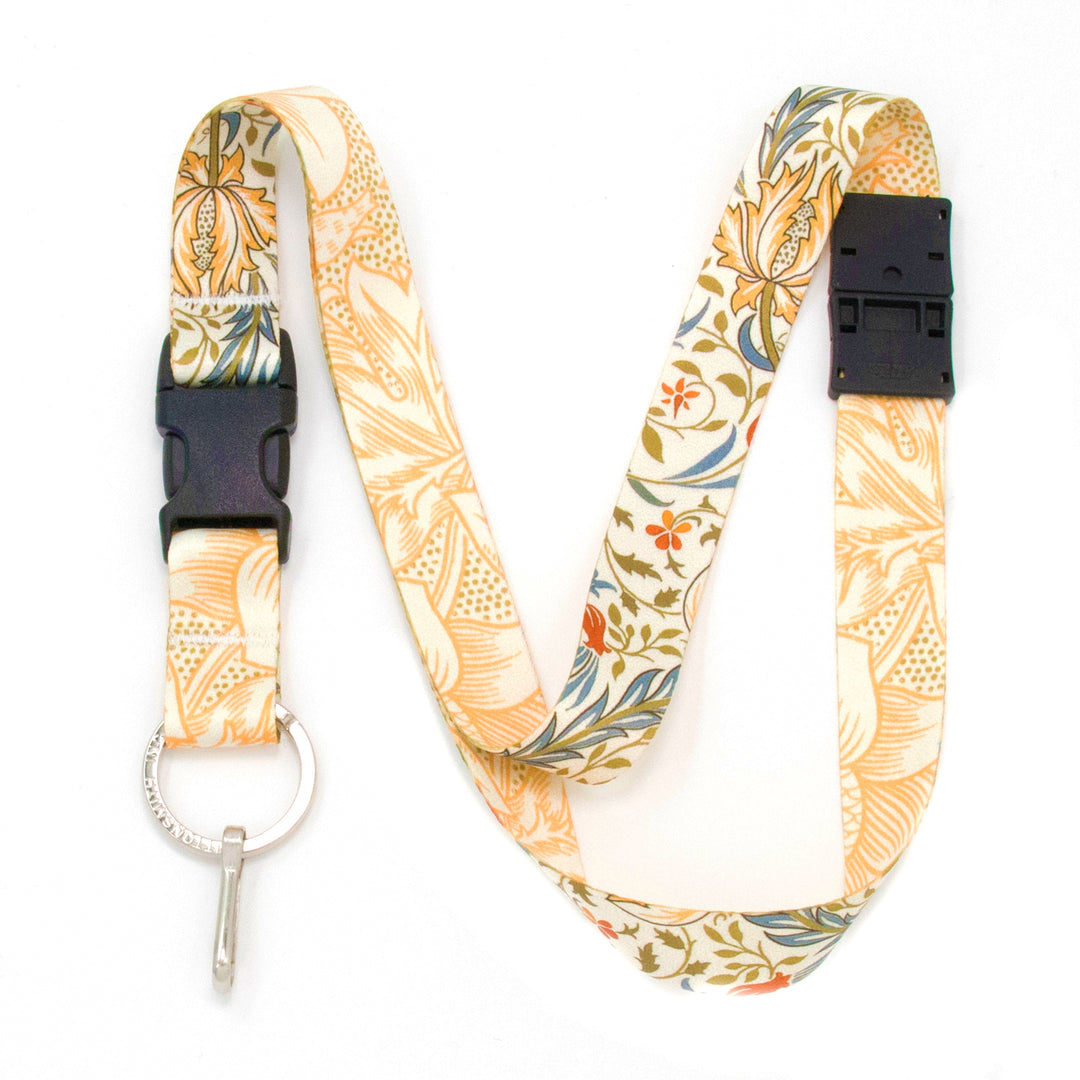 Buttonsmith William Morris Flora Breakaway Lanyard - Made in USA - Buttonsmith Inc.