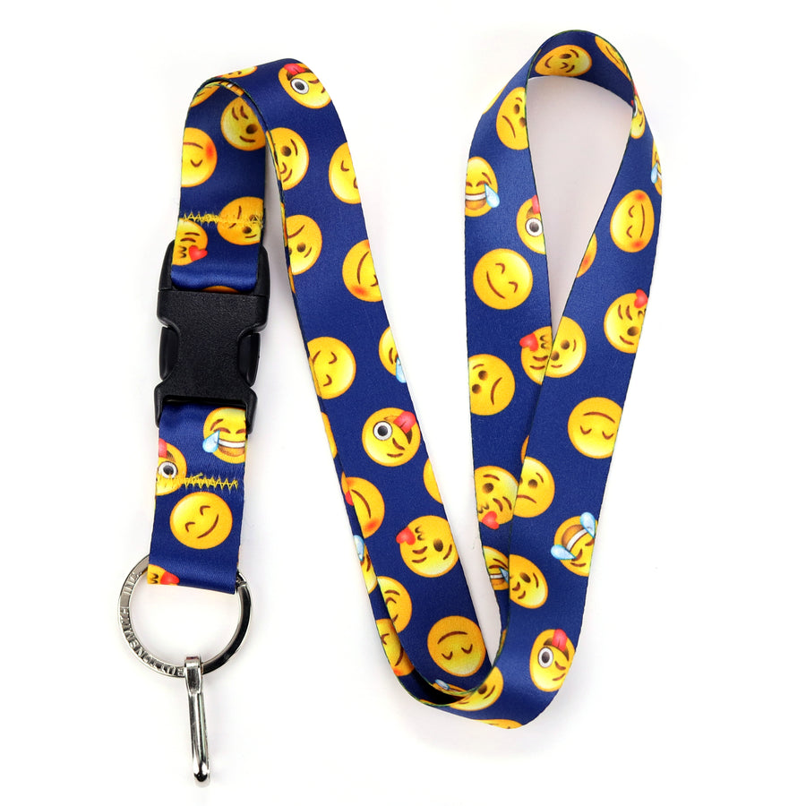 Buttonsmith Emoji Blue Lanyard - Made in USA - Buttonsmith Inc.