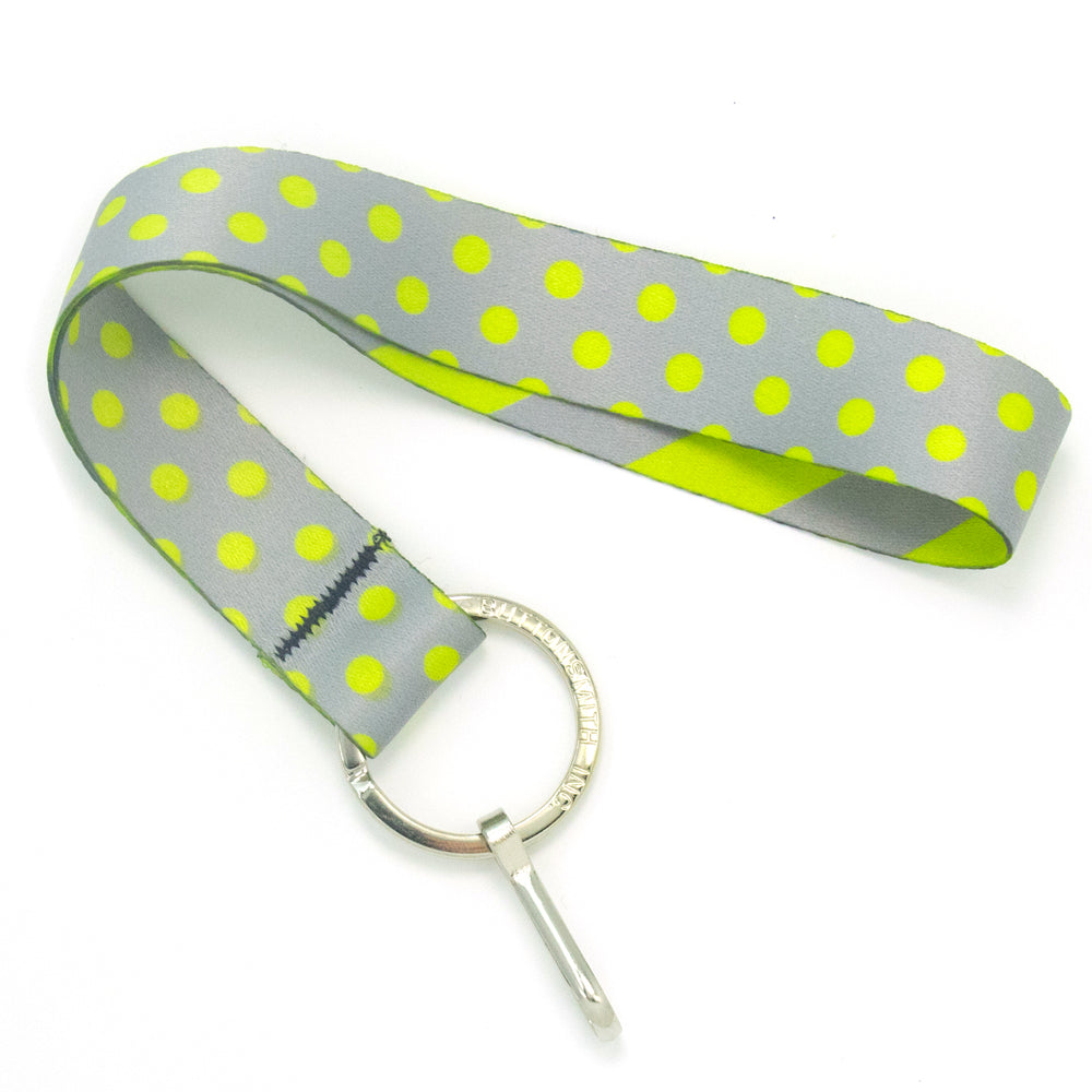 Buttonsmith Pewter Lime Dots Wristlet Lanyard Made in USA - Buttonsmith Inc.