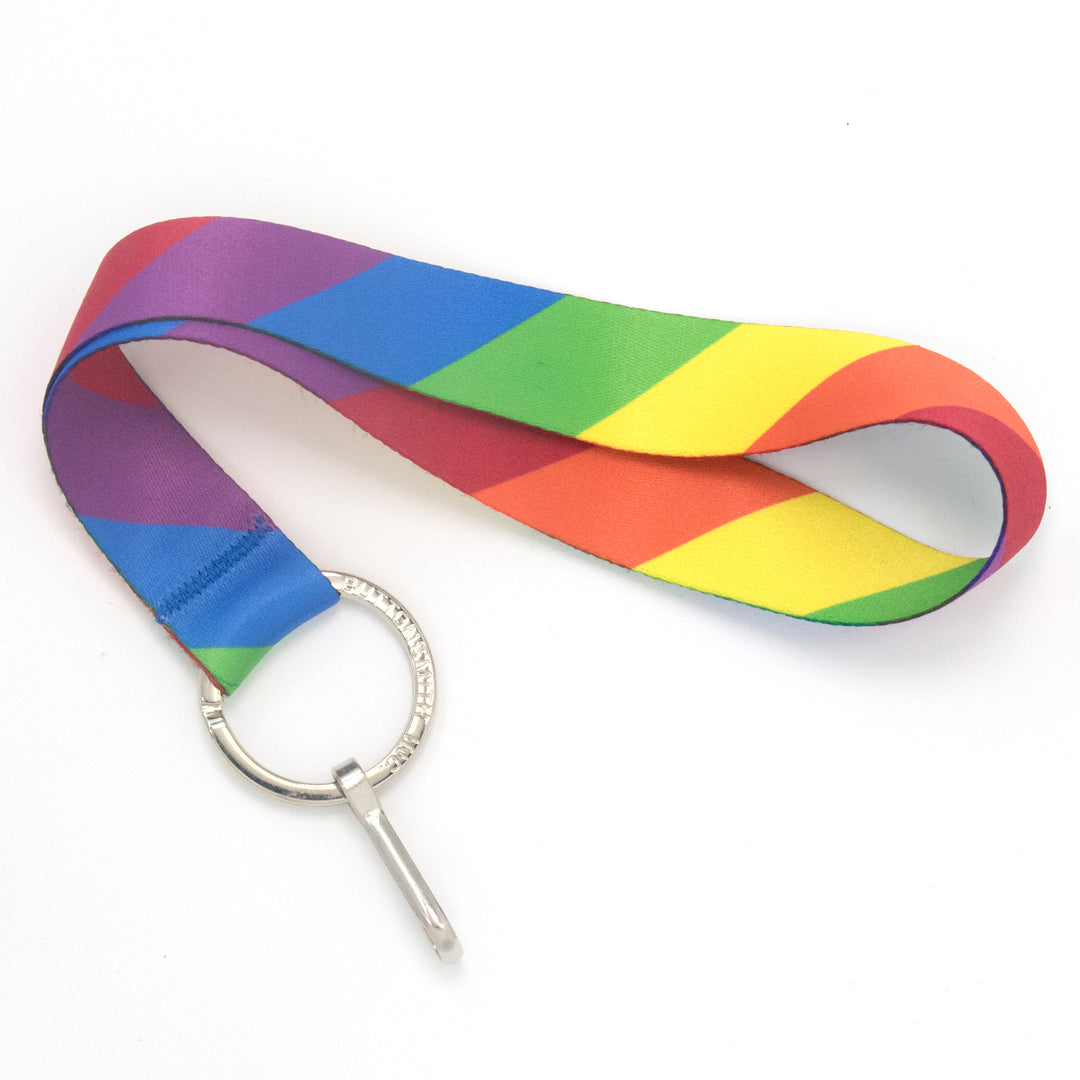 Buttonsmith Rainbow Flag Wristlet Lanyard Made in USA - Buttonsmith Inc.