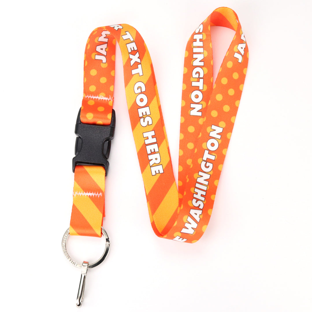 Buttonsmith Orange Dots Custom Lanyard - Made in USA - Buttonsmith Inc.