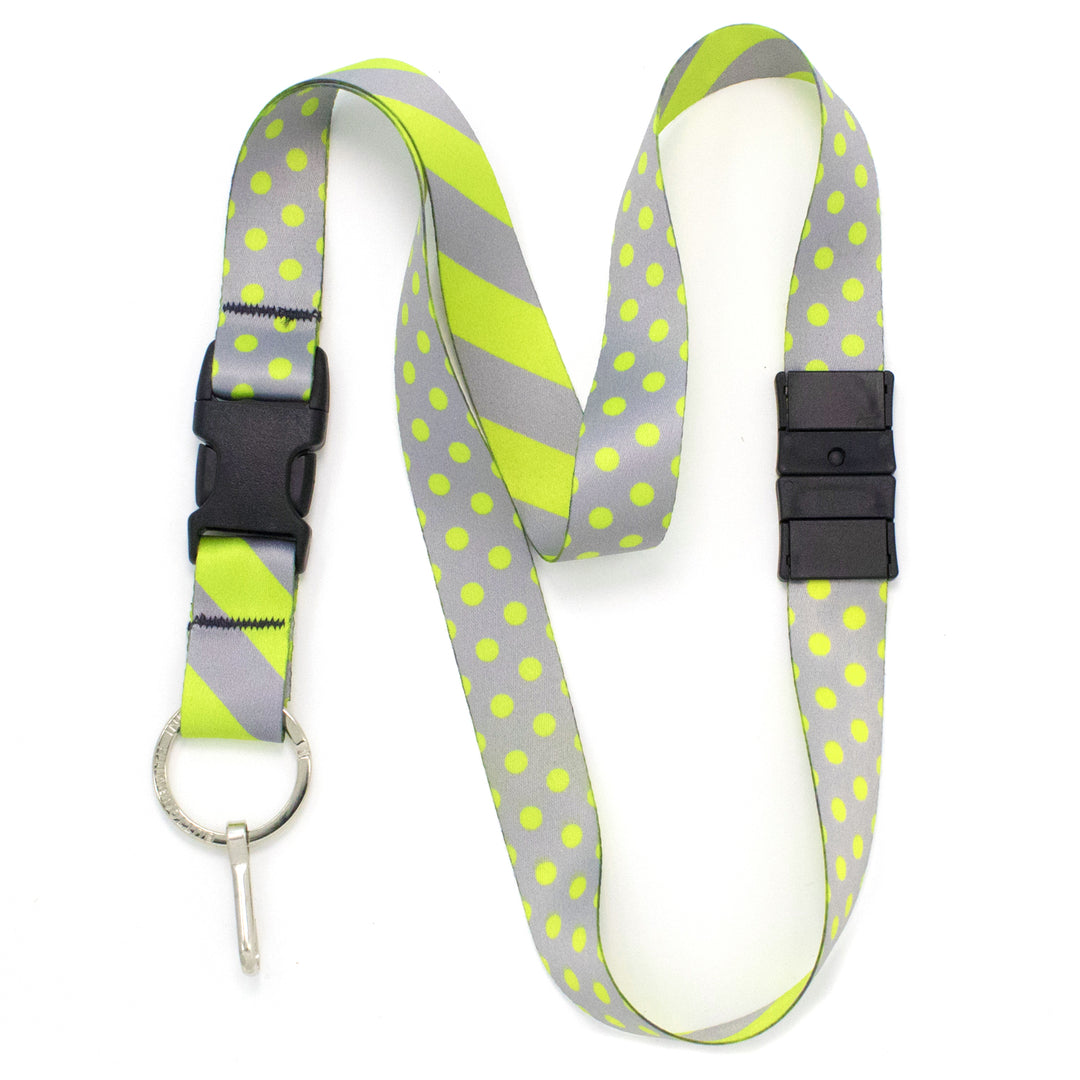 Buttonsmith Pewter Lime Dots Breakaway Lanyard - Made in USA - Buttonsmith Inc.