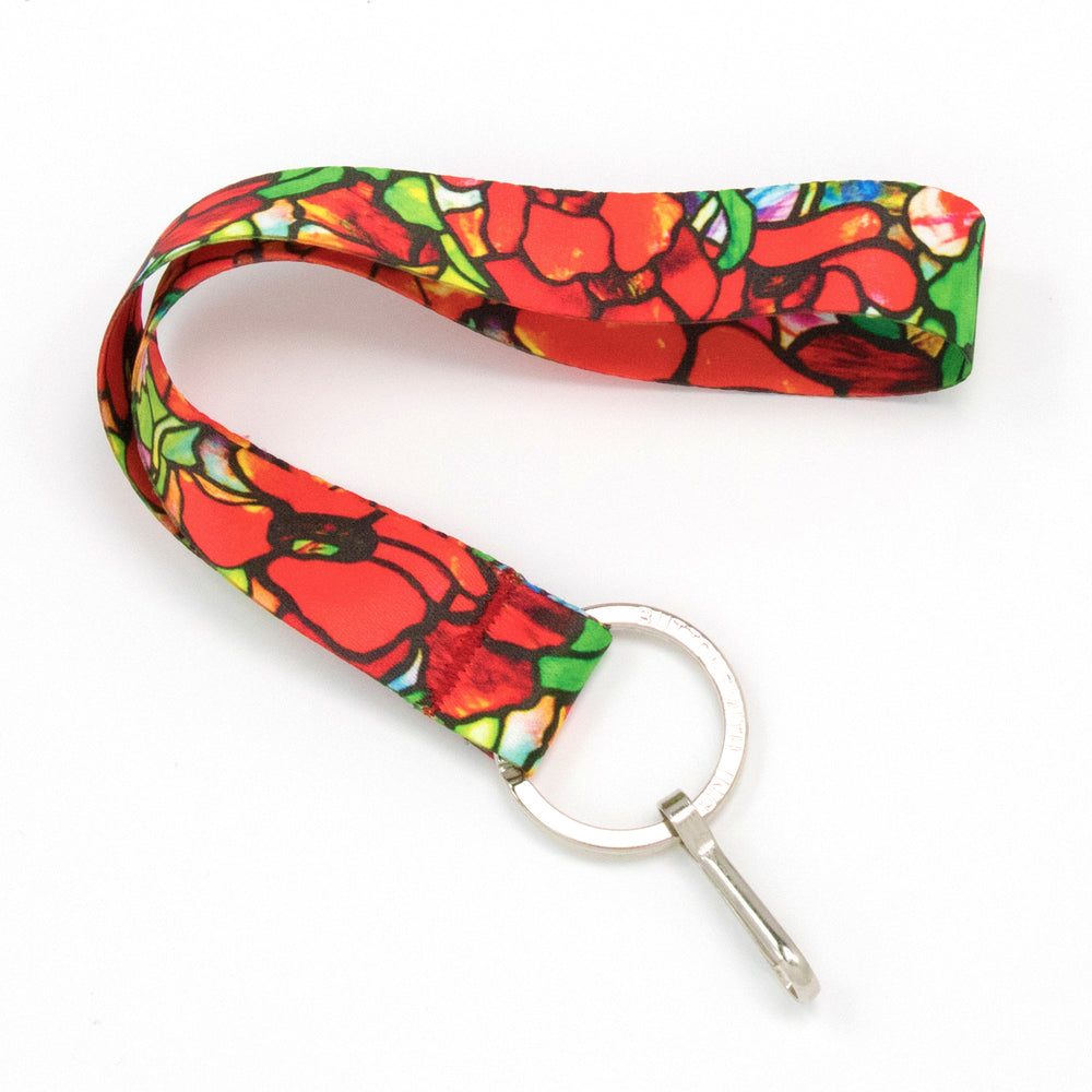 Buttonsmith Tiffany Poppies Wristlet Lanyard Made in USA - Buttonsmith Inc.