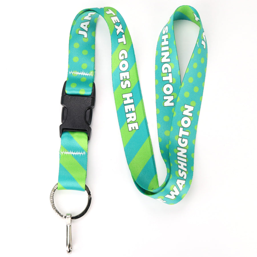 Buttonsmith Aqua Dots Custom Lanyard - Made in USA - Buttonsmith Inc.