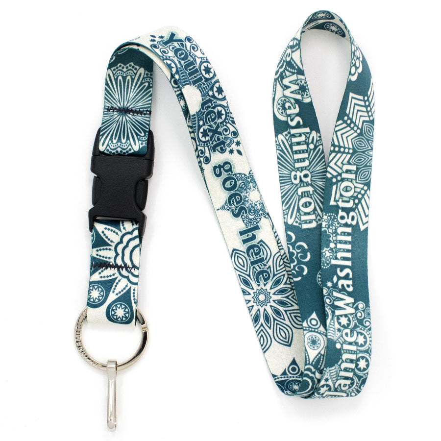 Buttonsmith Denim Lace Custom Lanyard - Made in USA - Buttonsmith Inc.