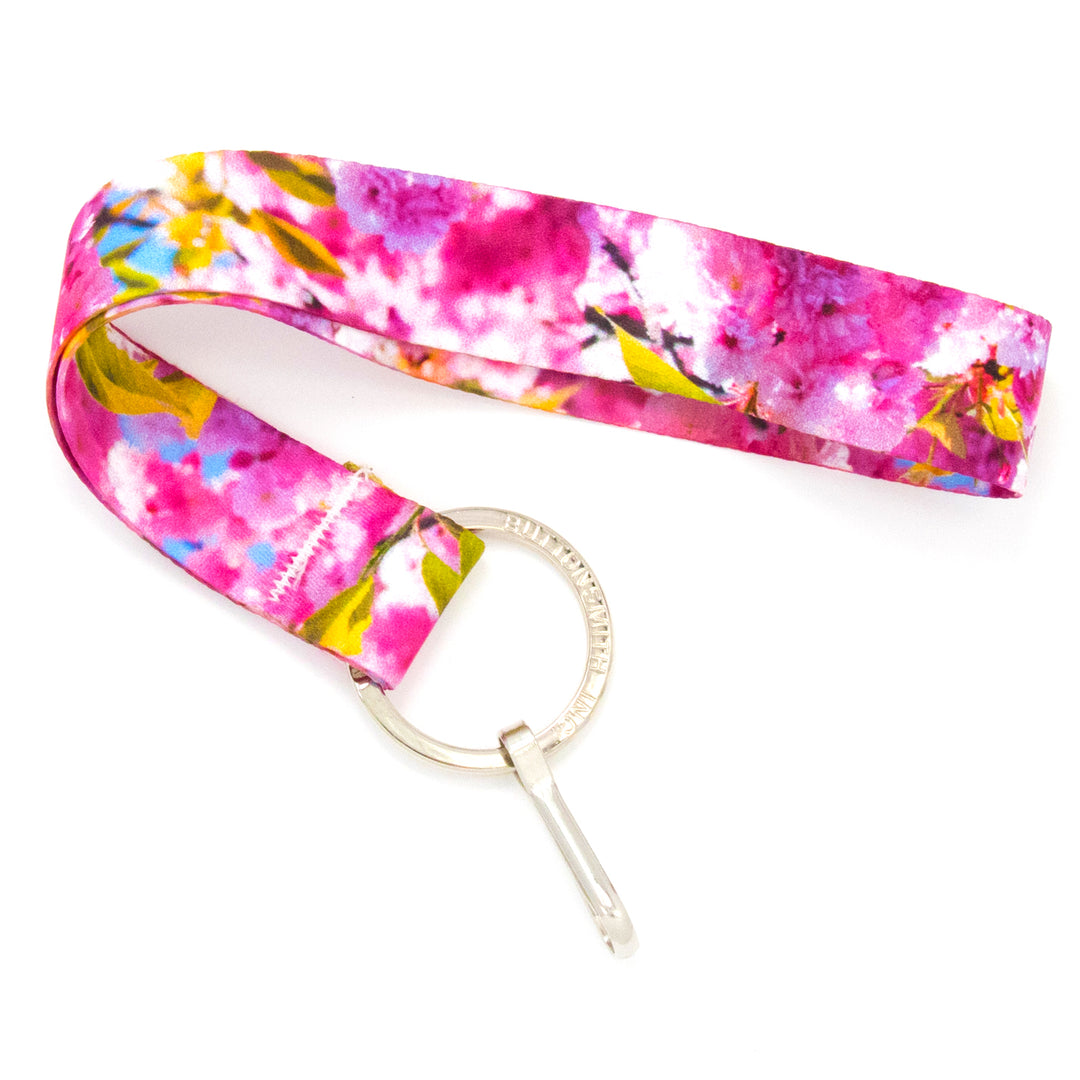 Buttonsmith Cherry Blossoms Photo Wristlet Lanyard Made in USA - Buttonsmith Inc.