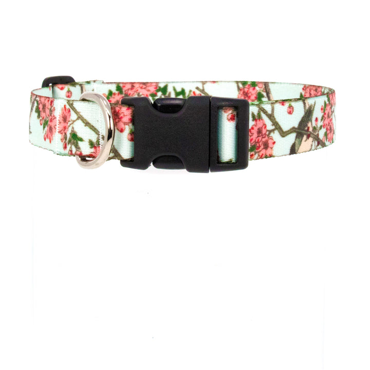 Buttonsmith Hiroshige Cherry Blossom Art Dog Collar - Made in USA - Buttonsmith Inc.