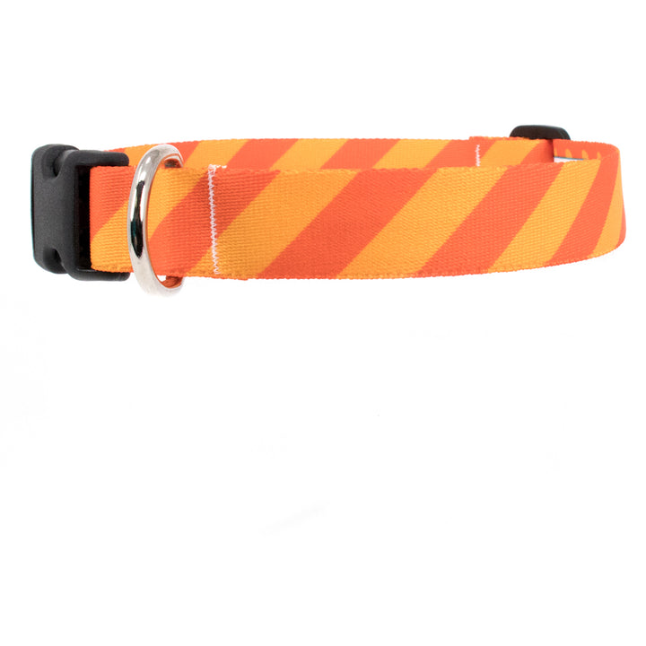 Buttonsmith Orange Stripes Dog Collar - Made in USA - Buttonsmith Inc.