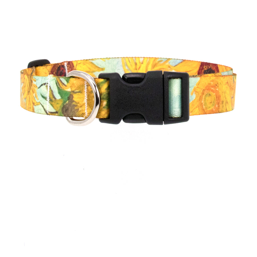 Buttonsmith Van Gogh Sunflowers Art Dog Collar - Made in USA - Buttonsmith Inc.