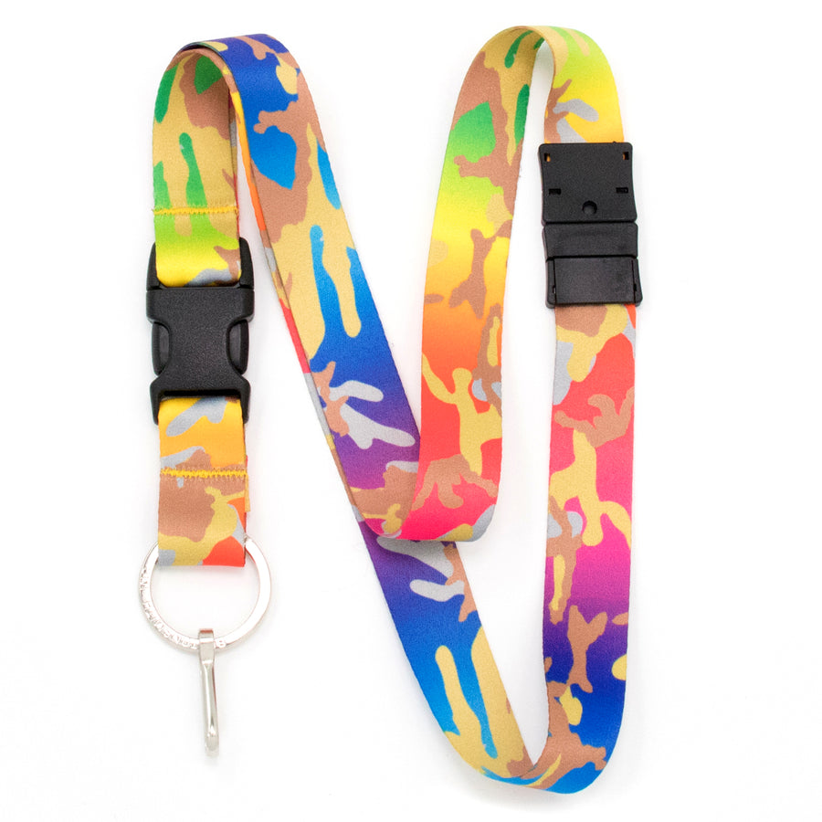 Buttonsmith Rainbow Camo Breakaway Lanyard - Made in USA - Buttonsmith Inc.