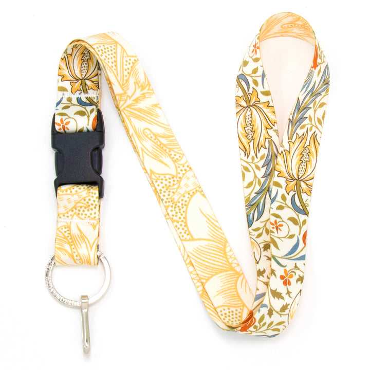 Buttonsmith William Morris Flora Lanyard - Made in USA - Buttonsmith Inc.