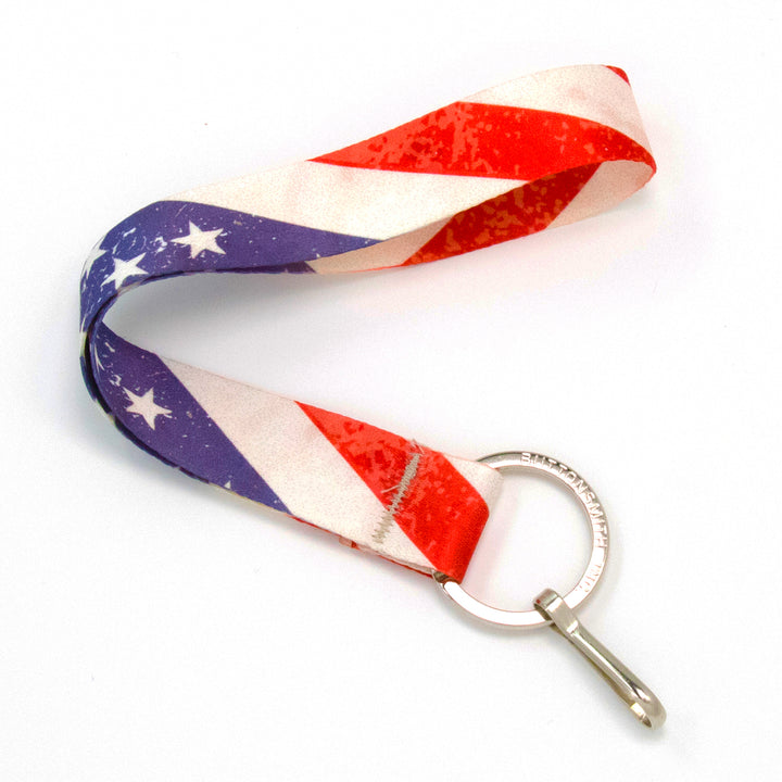 Buttonsmith Old Glory Wristlet Lanyard Made in USA - Buttonsmith Inc.