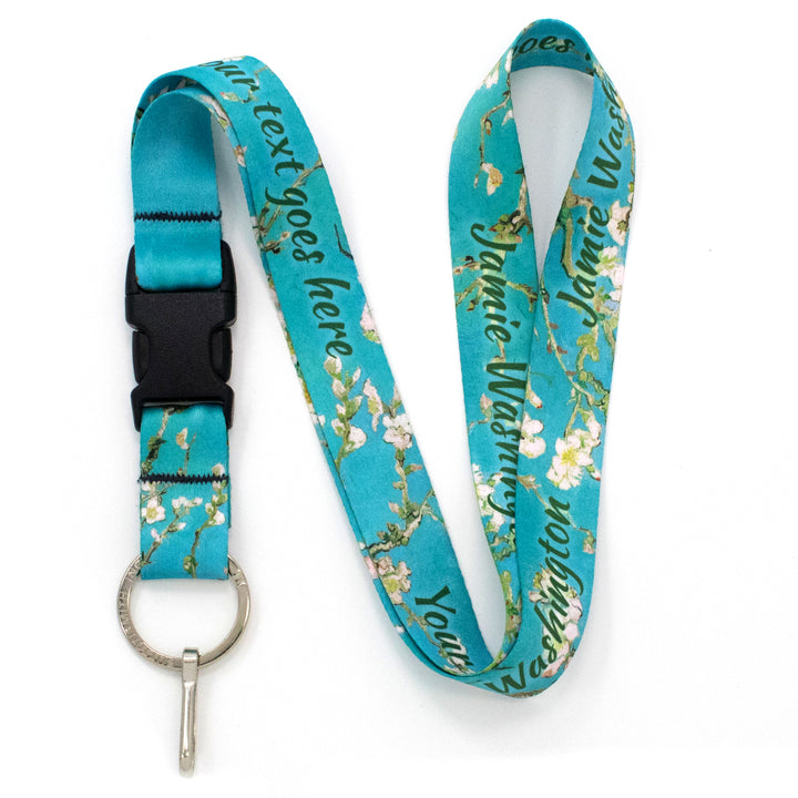 Buttonsmith Van Gogh Almond Blossom Custom Lanyard - Made in USA - Buttonsmith Inc.