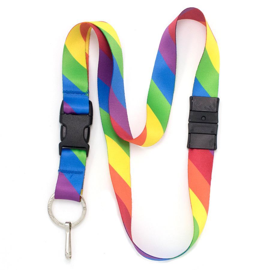 Buttonsmith Rainbow Flag Breakaway Lanyard - Made in USA - Buttonsmith Inc.