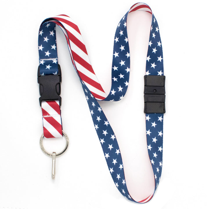 Buttonsmith Stars & Stripes Breakaway Lanyard - Made in USA - Buttonsmith Inc.