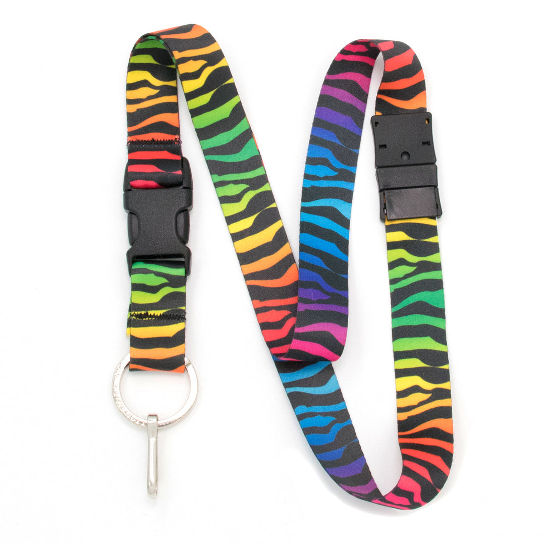 Buttonsmith Rainbow Zebra Breakaway Lanyard - Made in USA - Buttonsmith Inc.