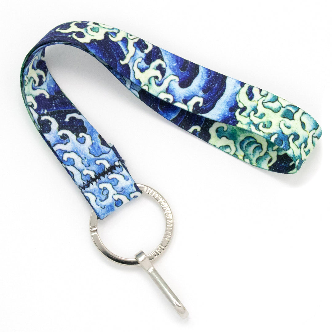 Buttonsmith Hokusai Waves Wristlet Lanyard Made in USA - Buttonsmith Inc.