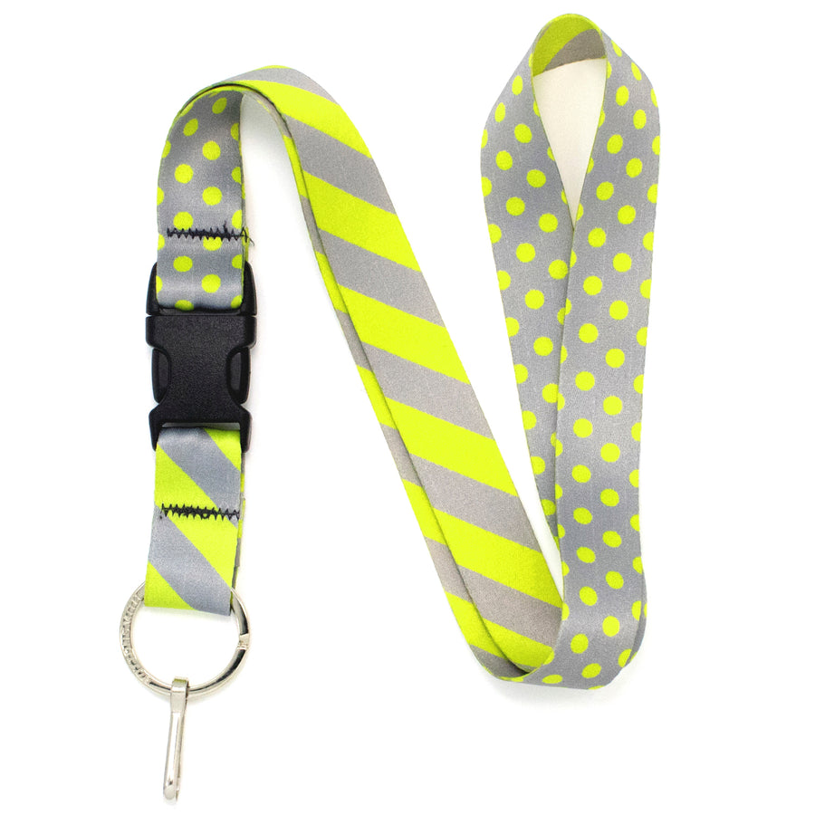 Buttonsmith Pewter Lime Dots Lanyard - Made in USA - Buttonsmith Inc.