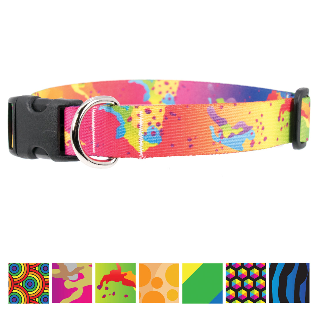 Buttonsmith Rainbow Camo Chip Dog Collar - Made in USA - Buttonsmith Inc.