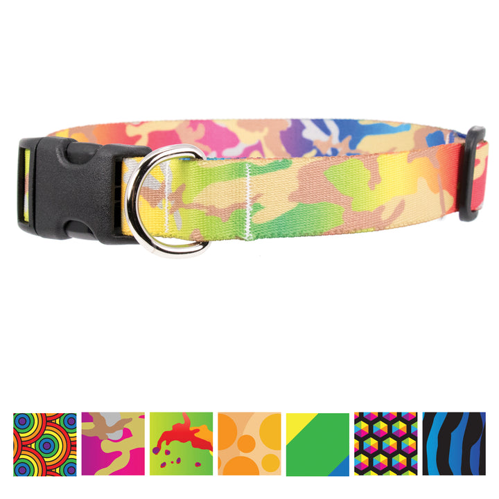 Buttonsmith Rainbow Camo Dog Collar - Made in USA - Buttonsmith Inc.