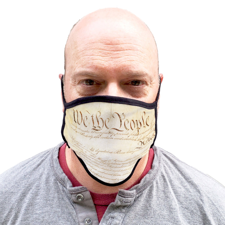 Buttonsmith We The People Adult XL Adjustable Face Mask with Filter Pocket - Made in the USA - Buttonsmith Inc.