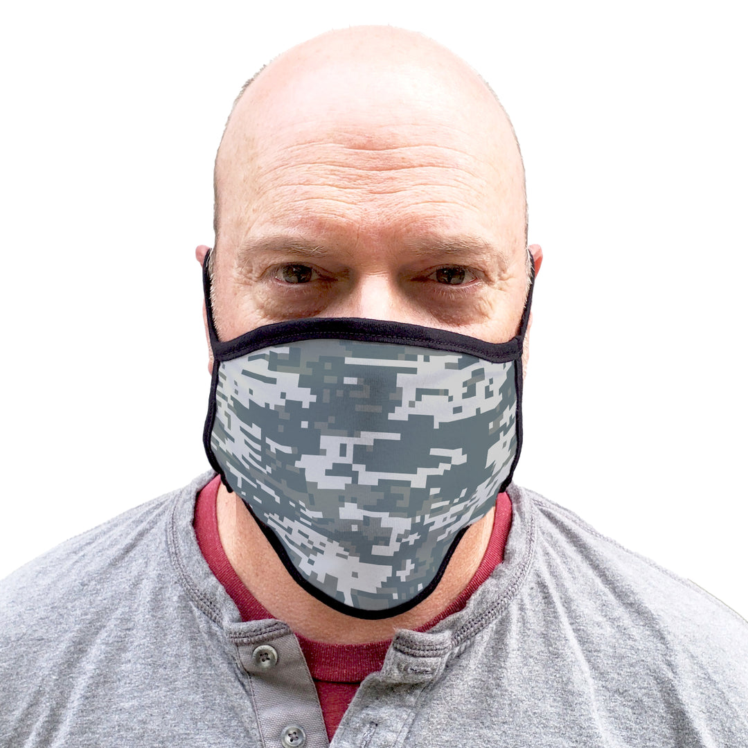 Buttonsmith Urban Camo Adult XL Adjustable Face Mask with Filter Pocket - Made in the USA - Buttonsmith Inc.