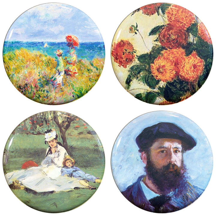 Buttonsmith® 1.25" Monet Cliff Walk Refrigerator Magnets - Set of 4 - Buttonsmith Inc.