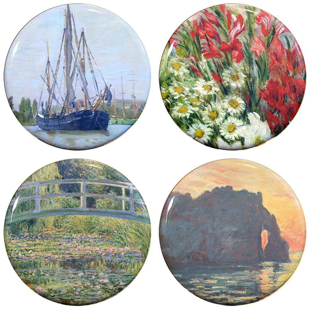 Buttonsmith® 1.25" Monet Gladiolas Refrigerator Magnets - Set of 4 - Buttonsmith Inc.