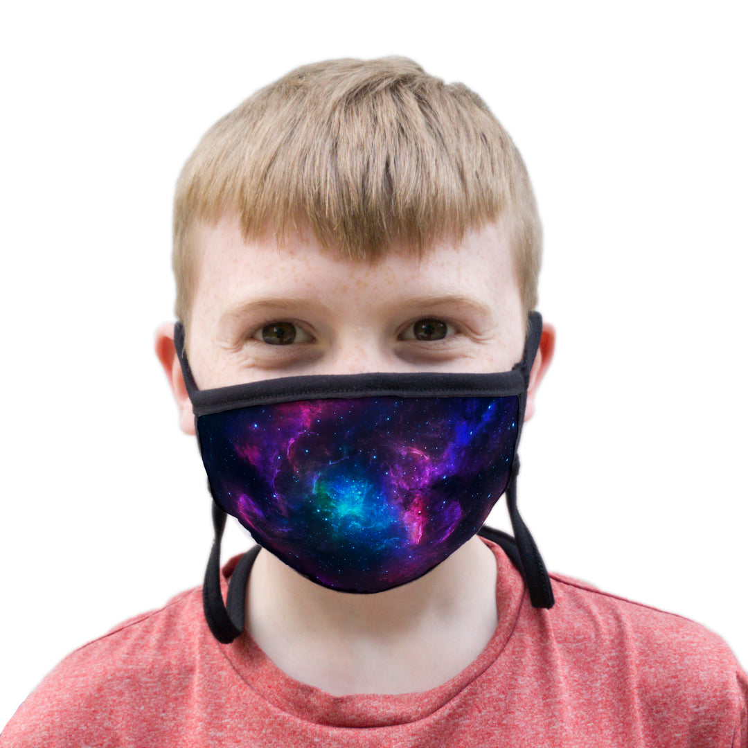 Buttonsmith Nebula Youth Adjustable Face Mask with Filter Pocket - Made in the USA - Buttonsmith Inc.