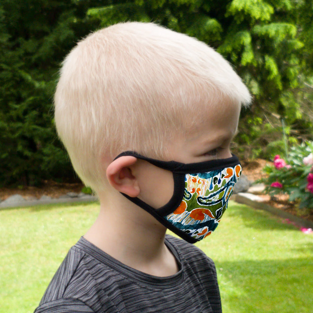 Buttonsmith Sugarsnap Youth Adjustable Face Mask with Filter Pocket - Made in the USA - Buttonsmith Inc.