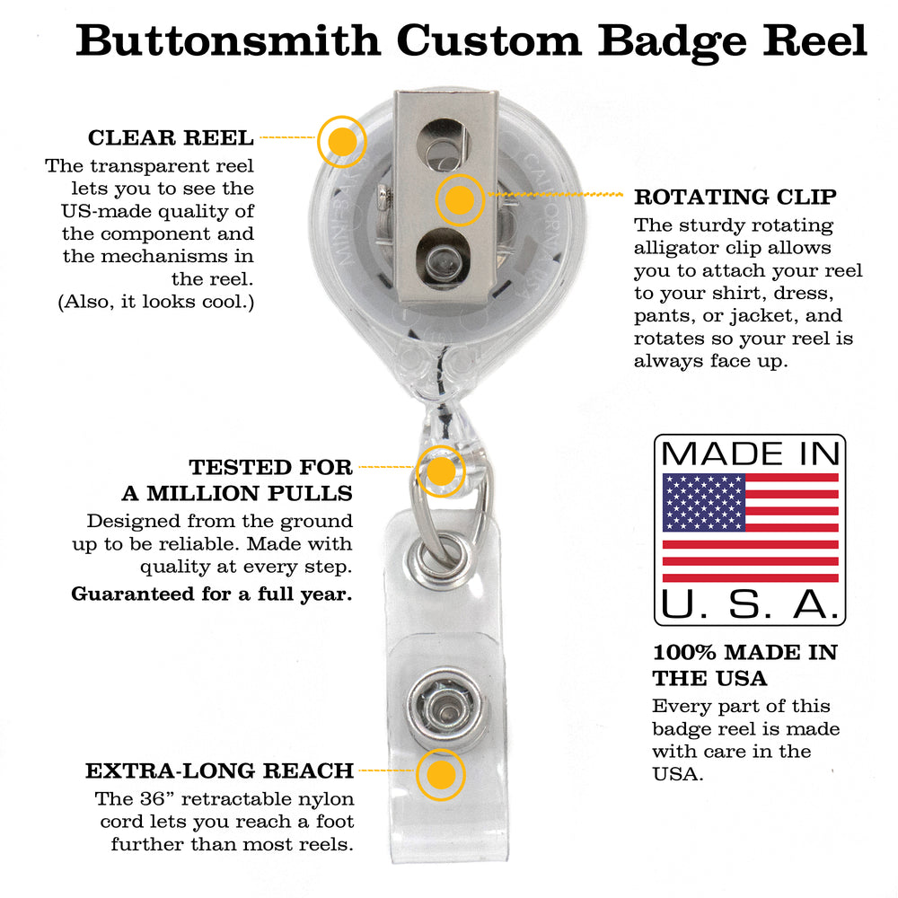 Buttonsmith VanGogh Sunflowers Tinker Reel Retractable Badge Reel - Made in the USA - Buttonsmith Inc.