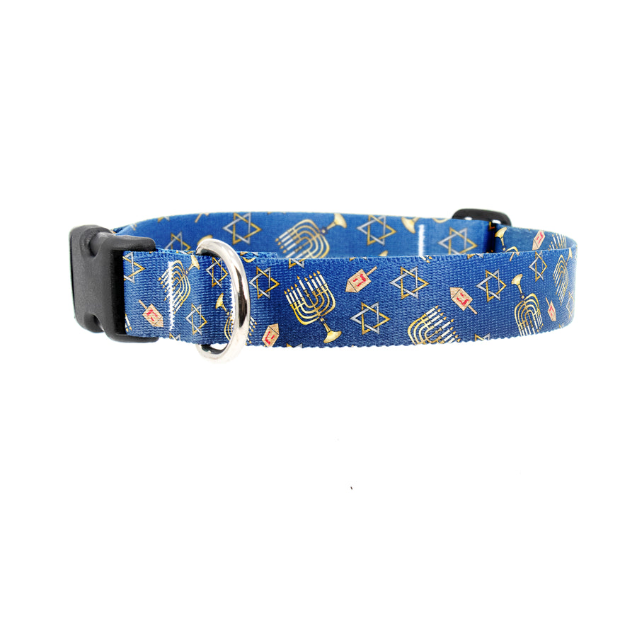 Buttonsmith Hanukkah Dog Collar - Made in the USA - Buttonsmith Inc.