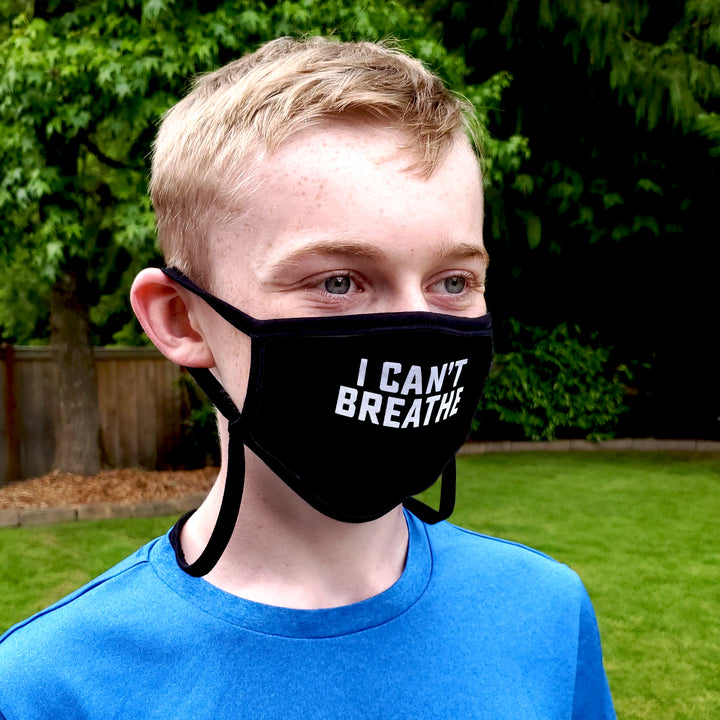 Buttonsmith Can't Breathe Adult Adjustable Face Mask with Filter Pocket - Made in the USA - Buttonsmith Inc.