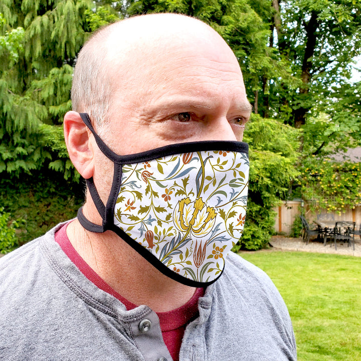 Buttonsmith William Morris Flora Youth Adjustable Face Mask with Filter Pocket - Made in the USA - Buttonsmith Inc.