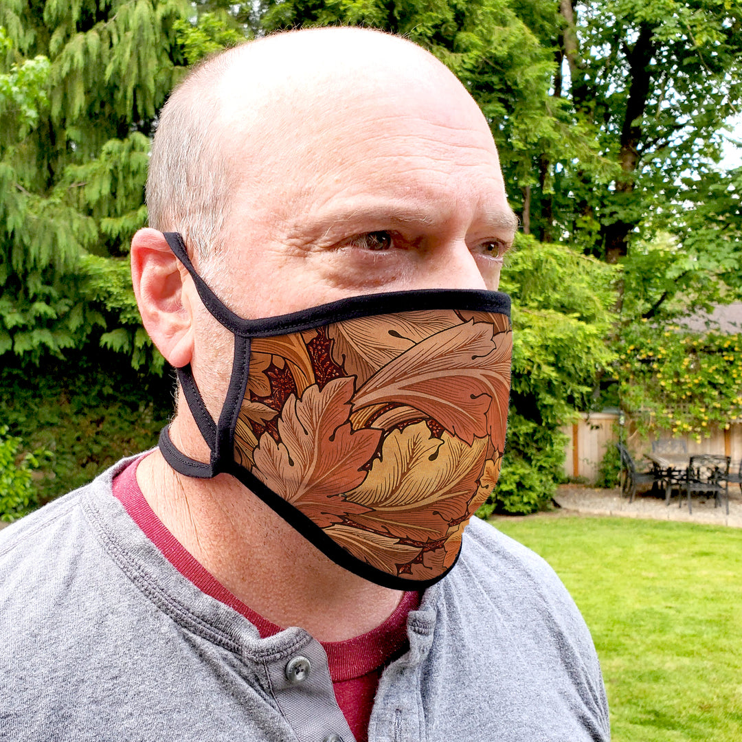 Buttonsmith William Morris Acanthus Adult Adjustable Face Mask with Filter Pocket - Made in the USA - Buttonsmith Inc.