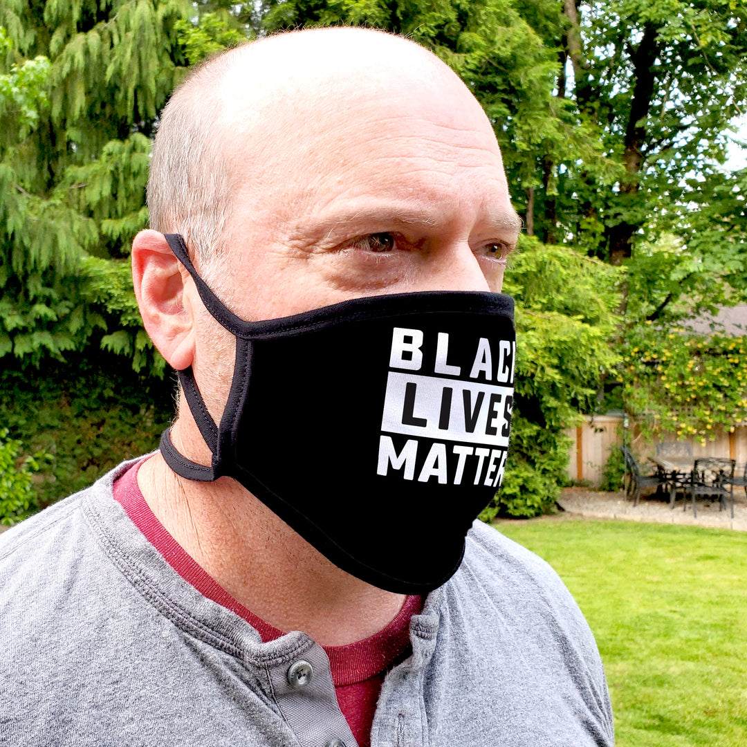 Buttonsmith Black Lives Matter Adult Adjustable Face Mask with Filter Pocket - Made in the USA - Buttonsmith Inc.