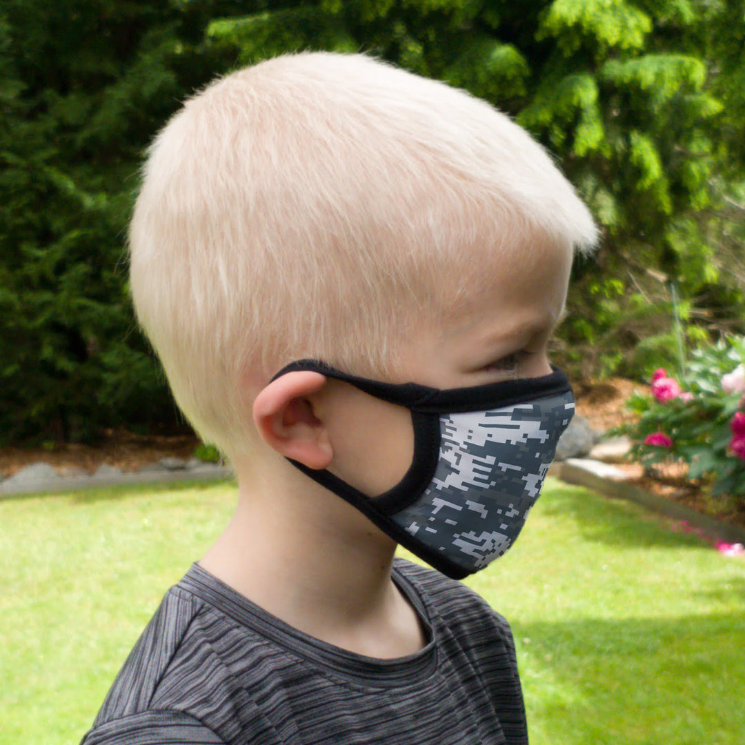 Buttonsmith Urban Camo Child Face Mask with Filter Pocket - Made in the USA - Buttonsmith Inc.