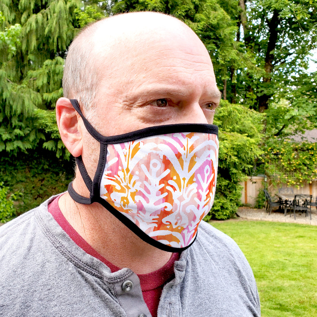 Buttonsmith Rose Adult XL Adjustable Face Mask with Filter Pocket - Made in the USA - Buttonsmith Inc.