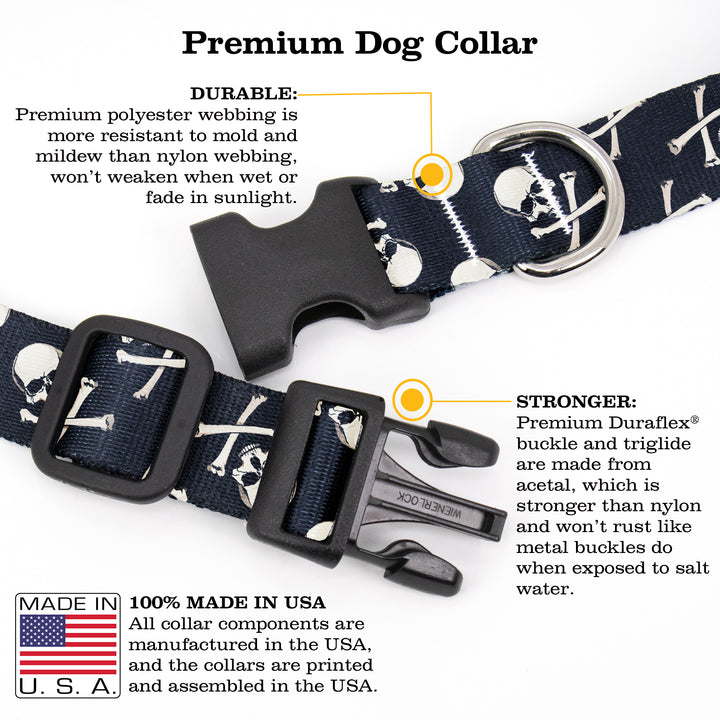 Buttonsmith Skulls Dog Collar - Made in the USA - Buttonsmith Inc.