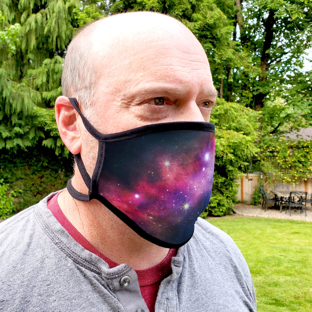 Buttonsmith Milky Way Adult XL Adjustable Face Mask with Filter Pocket - Made in the USA - Buttonsmith Inc.