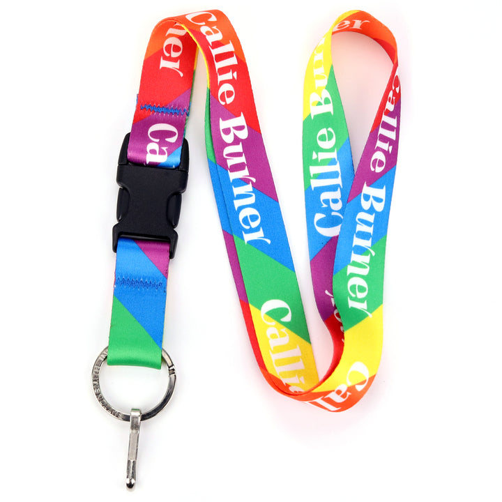 Buttonsmith Rainbow Flag Custom Lanyard - Made in USA - Buttonsmith Inc.