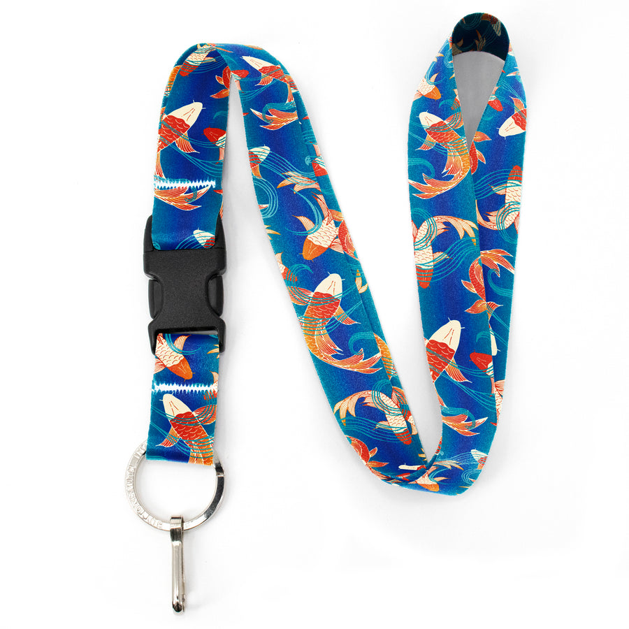 Buttonsmith Koi Pond Premium Lanyard - with Buckle and Flat Ring - Made in the USA - Buttonsmith Inc.