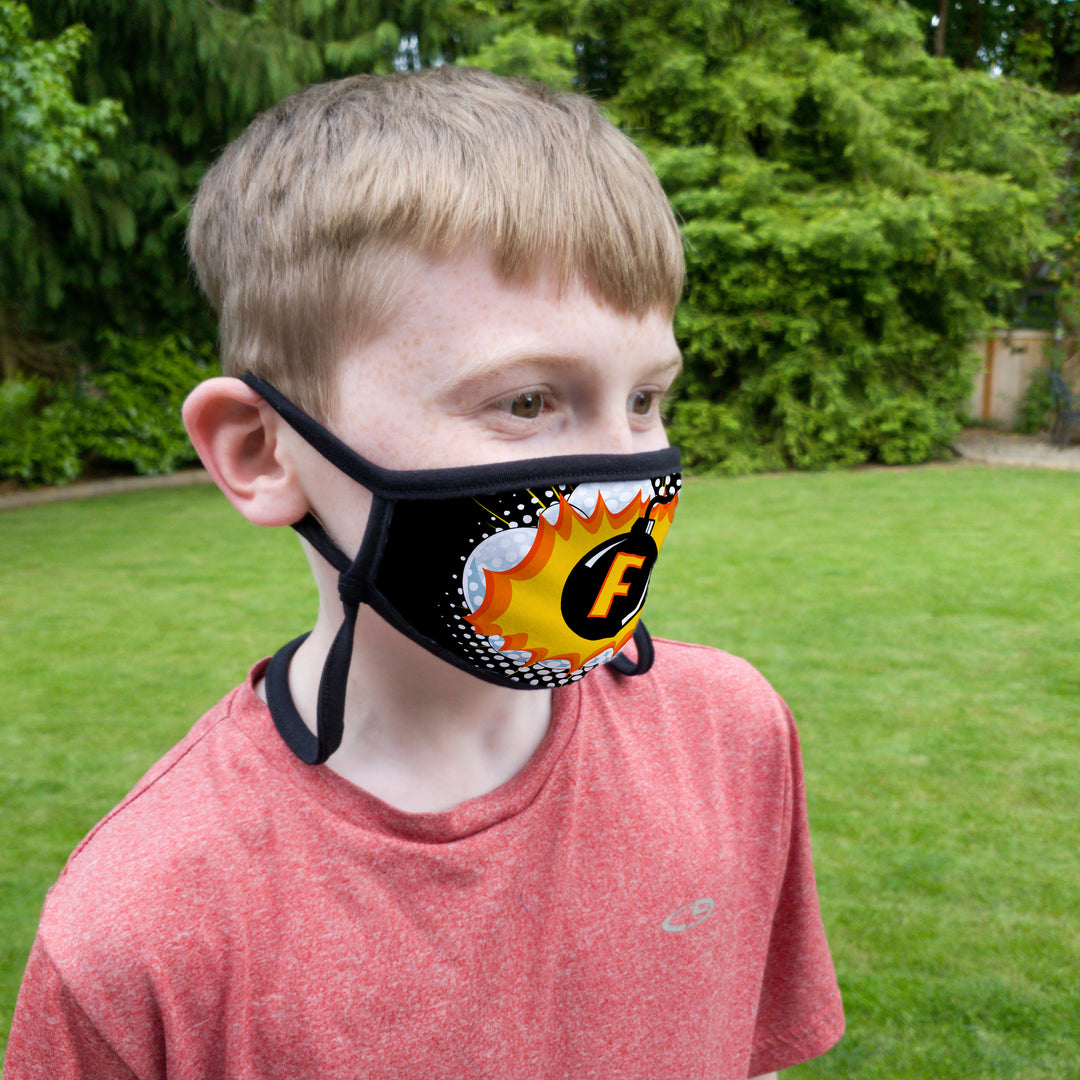 Buttonsmith F-Bomb Child Face Mask with Filter Pocket - Made in the USA - Buttonsmith Inc.