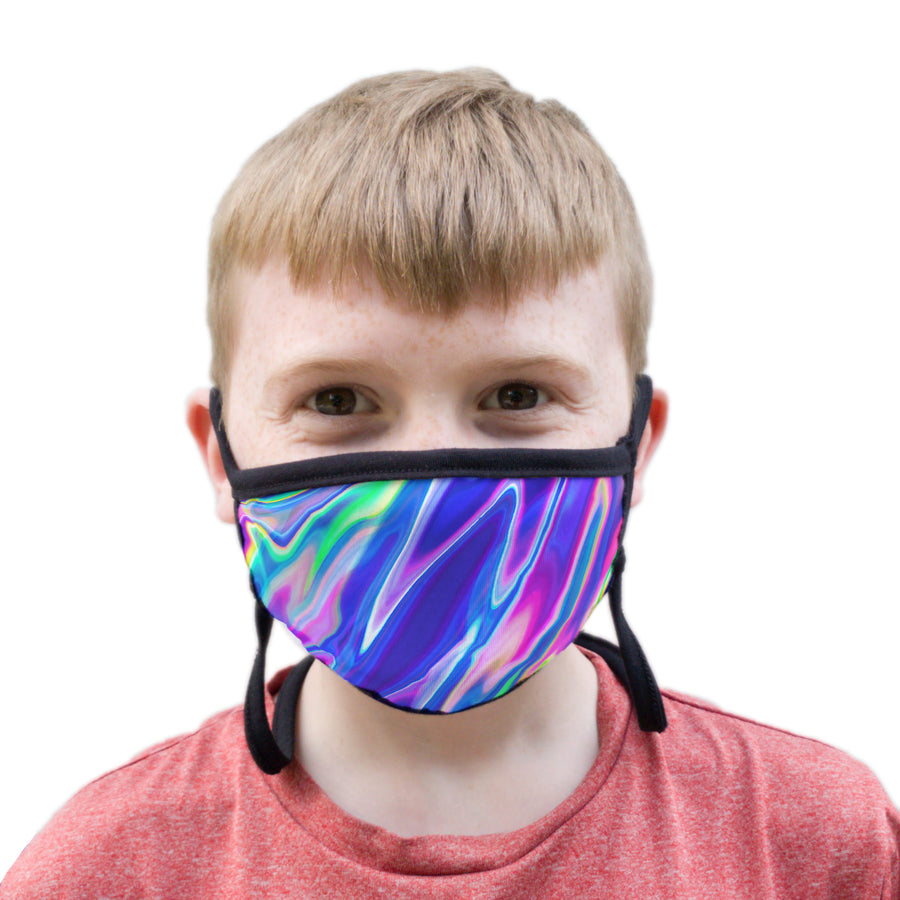 Buttonsmith Hologram Youth Adjustable Face Mask with Filter Pocket - Made in the USA - Buttonsmith Inc.